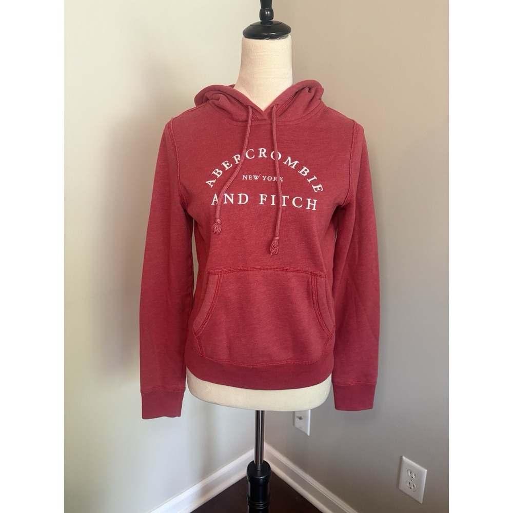 Abercrombie & Fitch A & F Women's Red Hoodie Pullover Sweatshirt Size XS